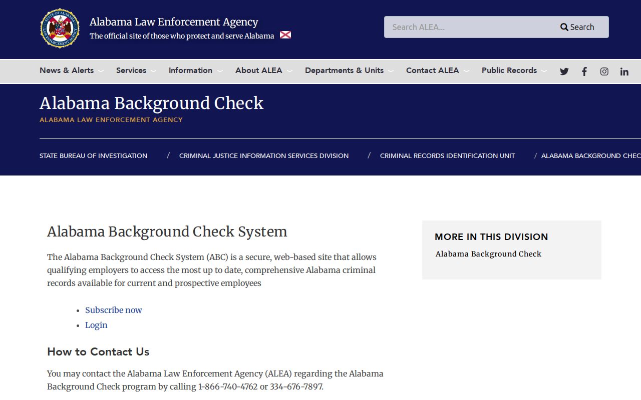 Jackson County criminal record ALEA fingerprint self-review process