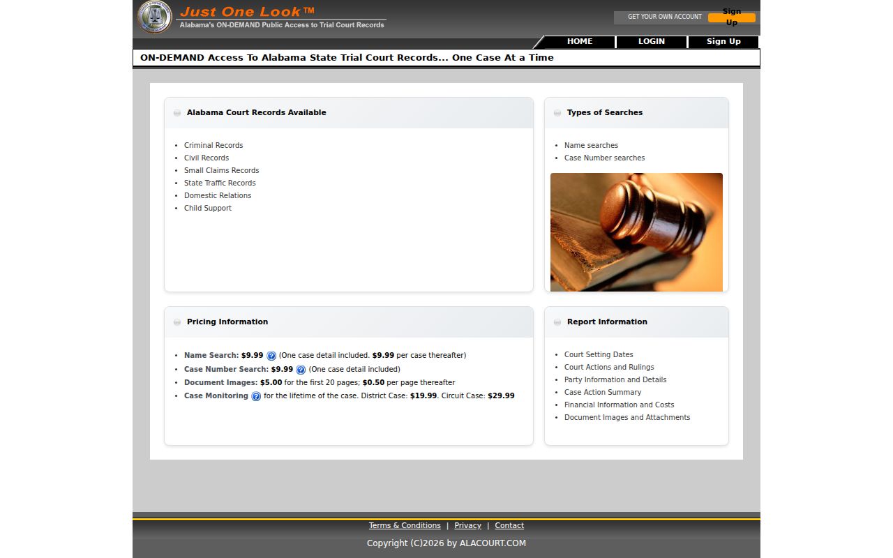 Just One Look search for Jackson County criminal court cases