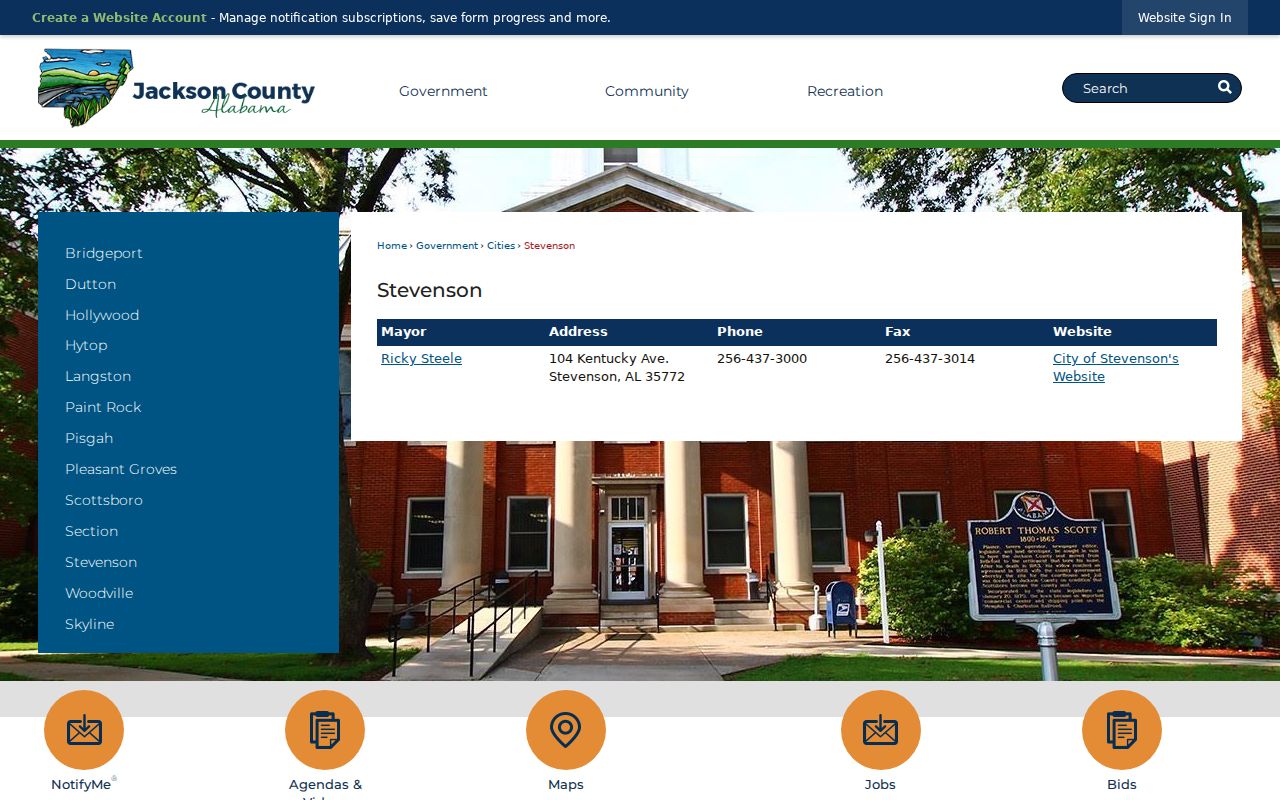 Stevenson criminal records official county city link